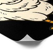 タコを食べるニワトリ _1 ポスター (角)