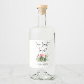 タコアウトラブウォーターカラーサボスフィエスタフリット リキュールボトルラベル (正面)