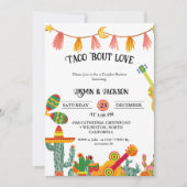 タコアウトラブカップルのシャワーサボース招待状 案内状 (正面)