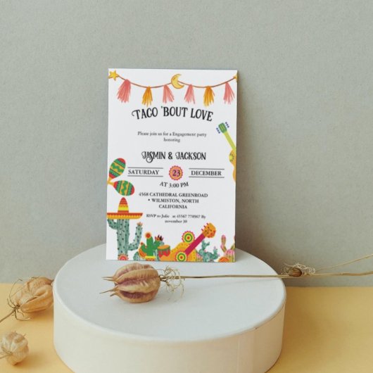 タコアウトラブサボス婚約パーティ 招待状