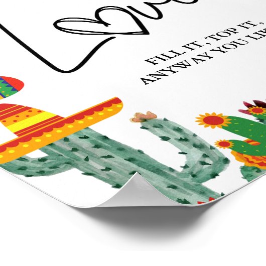 タコアウトラブサボタコスバーサイン ポスター (角)