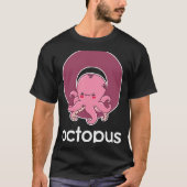 タコアルファベットテンタクルイカ魚釣り Tシャツ (正面)
