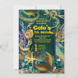 タコアンダーザシーマーメイドパーティー招待状 招待状