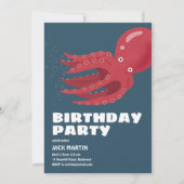 タコアンダーシーテーマの誕生日招待状 招待状 (正面)