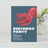 タコアンダーシーテーマの誕生日招待状 招待状 (スタンド正面)