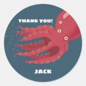 タコアンダーシーテーマの誕生日 ラウンドシール (正面)