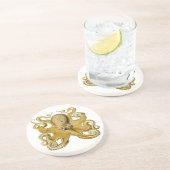 タコアンティークイラストレーションシーモンスター コースター (側面)