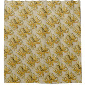 タコアンティークイラストレーションシーモンスター シャワーカーテン (正面)