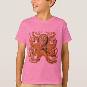タコアンティークイラストレーションシーモンスター Tシャツ
