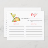 タコアンドテキーラブライダルシャワーレシピカード (正面/裏面)