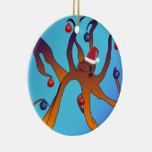 タコアートメリークリスマス セラミックオーナメント (右)