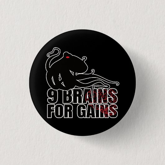 タコイカ頭足類 – 海洋ギーク 缶バッジ (正面)