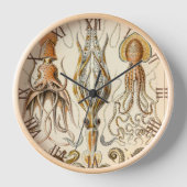 タコイカGamochonia by Ernst Haeckel 壁時計 (正面)