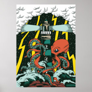 タコイラストレーション ポスター