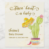 タコウォーターのベビーの色サボテンの赤ちゃんシャワー ワインラベル (シングルラベル)