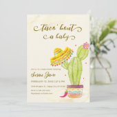 タコウォーターのベビーの色サボテンの赤ちゃんシャワー 招待状 (スタンド正面)