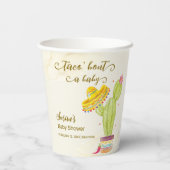 タコウォーターのベビーの色サボテンの赤ちゃんシャワー 紙コップ (裏面)