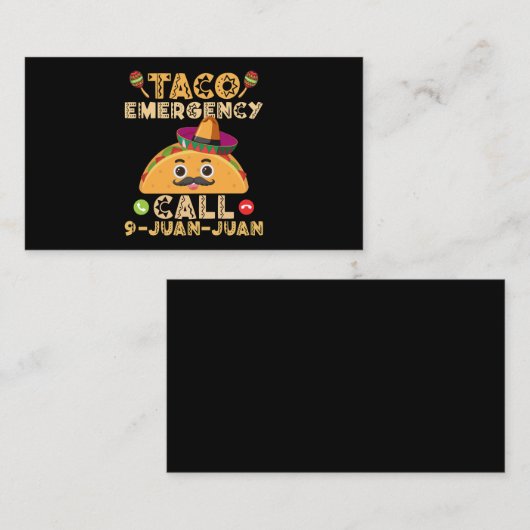 タコエマージェンシーおもしろいコールCinco de Mayo Mexican 名刺 (正面/裏面)