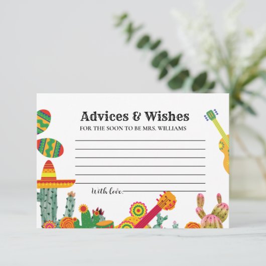 タコオブラブアドバイス&WIshesブライダルシャワー エンクロージャーカード (スタンド正面)