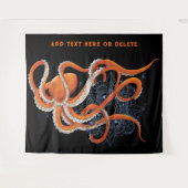 タコオレンジマンダラブルー タペストリー (正面(横))