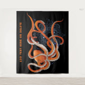 タコオレンジマンダラブルー タペストリー (正面)