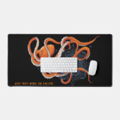 タコオレンジマンダラブルー デスクマット (キーボード&マウス)