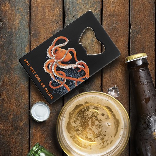 タコオレンジマンダルブルー クレジットカード栓抜き