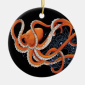 タコオレンジマンダルブルー セラミックオーナメント (正面)