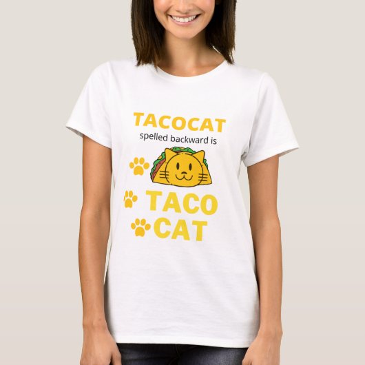 タコカおもしろいット – タコカのスペルは逆にタコカ Tシャツ (正面)
