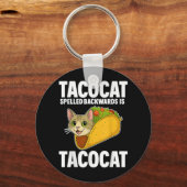 タコカの後ろおもしろいにスペルされた猫のギフト男性Wome キーホルダー (正面)