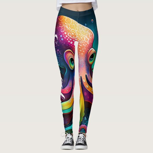 タコカスタマイズレギンス付き自分のヨガプリント レギンス (正面)