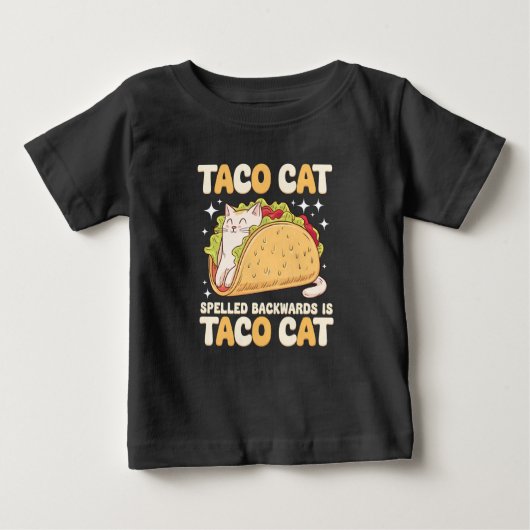 タコカットスペリング後ろ向きタコキャットメキシコ ベビーTシャツ (正面)