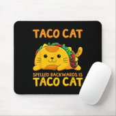 タコカットスペリング後向きシャツTaco Cat Cinco De マウスパッド (マウス)
