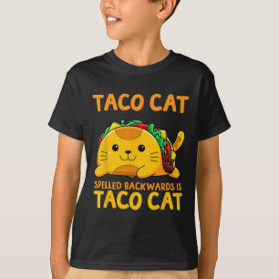 タコカットスペリング後向きシャツTaco Cat Cinco De Tシャツ