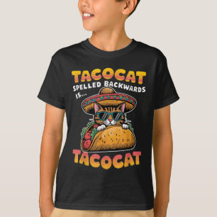 タコカットスペリング後向きシャツTaco Cat Cinco De Tシャツ