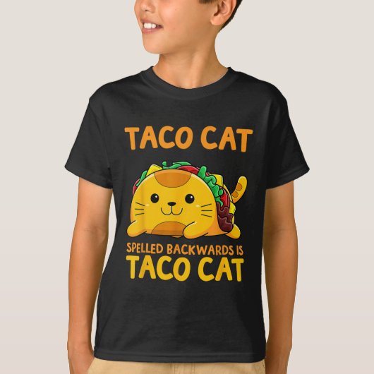 タコカットスペリング後向きシャツTaco Cat Cinco De Tシャツ (正面)