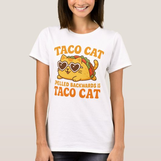 タコカットスペリングBackwards Taco Cat Cinco de mayo Tシャツ (正面)