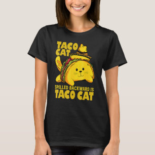 タコカットスペルは逆Taco Cat Cinco De May Tシャツ