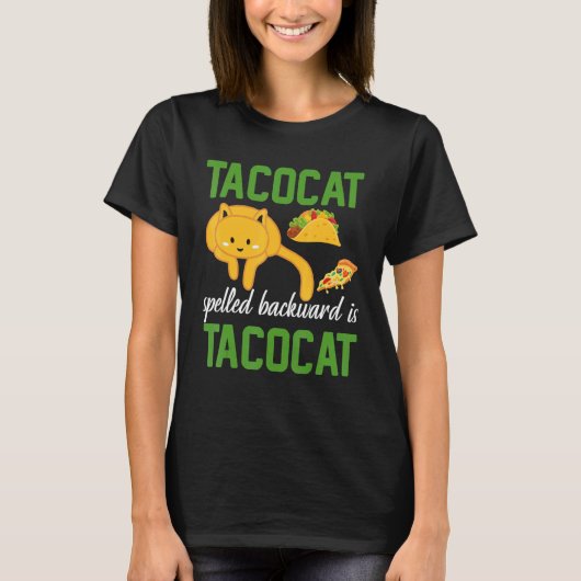 タコカットスペルは逆Taco Cat Cinco De May Tシャツ (正面)