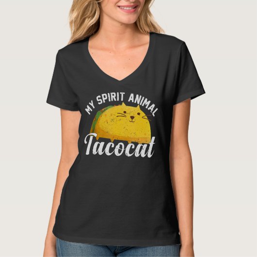 タコカットスペルは逆Taco Cat Cinco De May Tシャツ (正面)