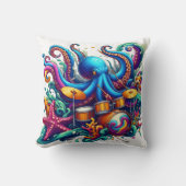 タコカラフルの遊海波 クッション (正面)