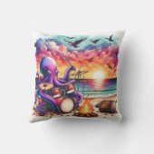 タコカラフルス遊ドラムズアットサンセットビーチ クッション (裏面)