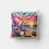 タコカラフルス遊ドラムズアットサンセットビーチ クッション (正面)