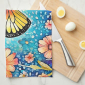 タコカラフルビューデザイン キッチンタオル (四つ折り)