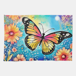 タコカラフルビューデザイン キッチンタオル