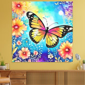 タコカラフルビューデザイン キャンバスプリント (インサイチュ (リビング))