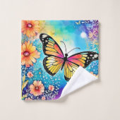 タコカラフルビューデザイン バスタオルセット (ウォッシュタオル)