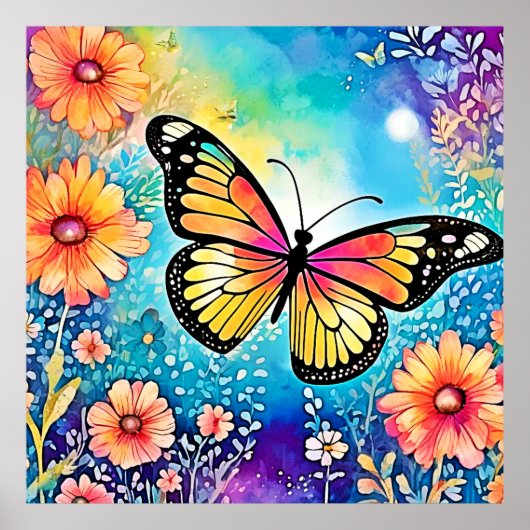 タコカラフルビューデザイン ポスター (正面)