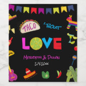 タコカラフルブロブメキシコのフェスタ ワインラベル (シングルラベル)