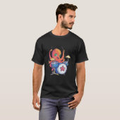 タコカラフルリアルたこ遊のドラムロ Tシャツ (正面フル)